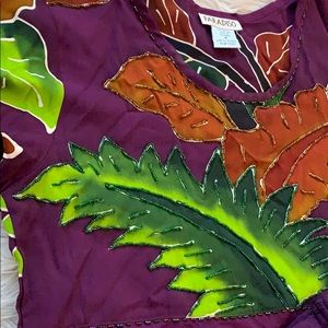 Top and bottom set. Floral.